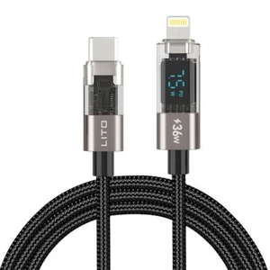 LITO LD09 USB-C to High Speed Charging Braided with display 120cm - Black - Picture 1 of 7