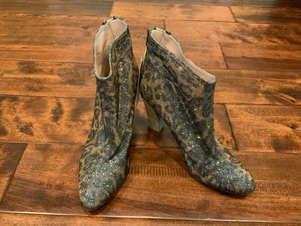 Botines SJP Marrón Minnie Leopardo Brillo, Talla 8.5 (US) 38.5 (EUR) Foto 1 de 4