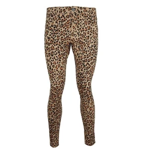 Ladies Super Skinny Premium High Waisted Mid Rise Leopard Print Jegging - Picture 1 of 4