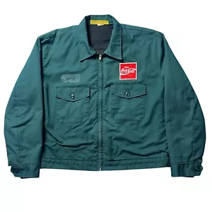 Vintage 1950's-60's Coca Cola Delivery quilted zipper jacket Green Med Punk/Mod - Picture 1 of 9