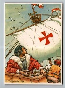 Kolumbus Postkarte signiert G. Boccaccio 500 Jahre Amerika Entdeckung - Bild 1 von 2
