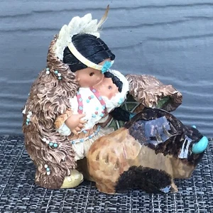 Friends of The Feather "Great Provider" Indian with Stone Buffalo Fetish - Picture 1 of 12