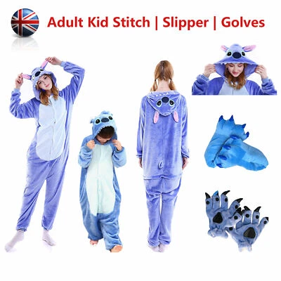 2025 Adult Kid Pajama Kigurumi Cosplay Animal Onesie22 Hallowee Stitch Costume - Image 1 of 2