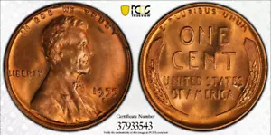 1955-S 1C PCGS MS65RD Neuwertig Fehler Strike Thru - RicksCafeAmerican.com - Bild 1 von 10