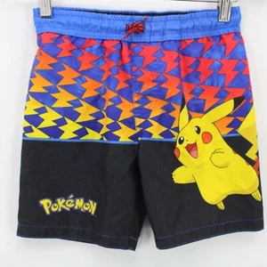 Vintage Pokemon Shorts Boys Kids Multicolor Retro Pikachu Drawstring Polyester S - Picture 1 of 8