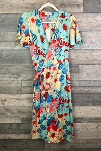 Never Fully Dressed Midikleid Gr. UK 8 Blau Lucky Casino Print Zsa Zsa Dice - Bild 1 von 11