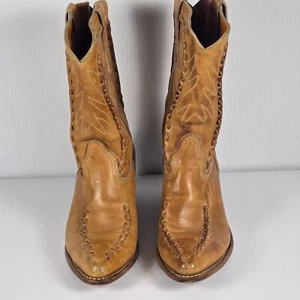 The Wild Pair Womens Size 7.5D Brown Leather Cowboy Western Boots - Picture 1 of 13