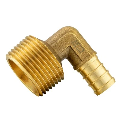 5 PCS EFIELD 1/2"PEX x 3/4" Male NPT Elbow Adapter Brass Crimp Fittings(No LEAD) - Image 1 of 2