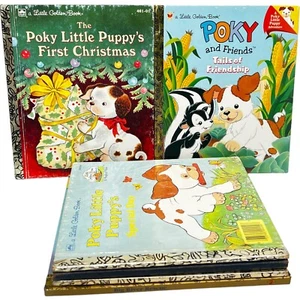 Lot of 6 The Poky Little Puppy Vintage Hardcover Illustrated Little Golden Books - Imagen 1 de 14