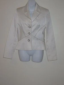 Douglas Hannant Blazer weiß gerippt Silber Horn Perlen Knopf Gr. 8 - Bild 1 von 7