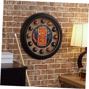Billard Uhr, Kunststoff, traditioneller Stil, 18 x 2,125 x 18 Zoll,  - Bild 1 von 5