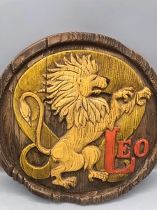 Vintage 1970’s LEO the Lion Astrological Sign Plaster Chalkware Wall Plague - Imagen 1 de 8
