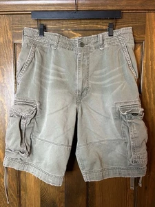 Pantalones Cortos De Colección Abercrombie & Fitch Paracaidista Para Hombre 36 Caqui Verde Años 90 Y2K - Imagen 1 de 6