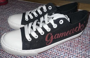 Foco South Carolina Gamecocks NCAA Damen schwarz Glitzer niedrig Canvas Sneaker 9 NEU - Bild 1 von 10