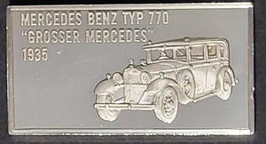 Silberbarren Mercedes Typ 770 Großer Mercedes 1935, 17,3 GMS mit COA 1-1/2" x 3/4" - Bild 1 von 3