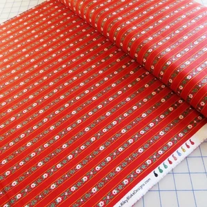 By The YARD, Christmas Holly Stripe Riley Blake $3.99 Ships ANY Amount Of Fabric - Picture 1 of 4
