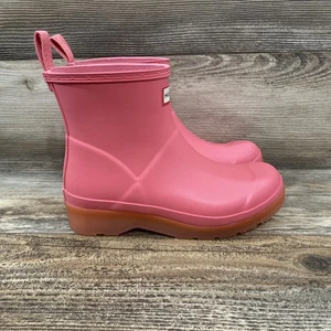 Hunter Play Damen-Regenstiefel kurze durchscheinende Sohle in Medium Pink Damen 7. - Bild 1 von 10