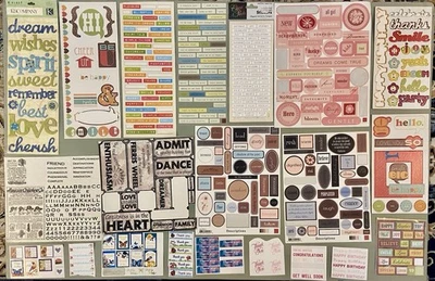 Lot of Words & Phrases Stickers! K & Company, Glass Appeals, Etc - Image 1 of 4