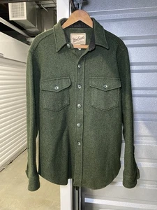 Vintage Woolrich Flannel Shirt Mens Large Green Jacket USA Mint EUC - Picture 1 of 4