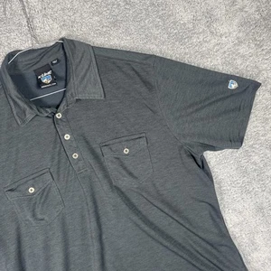 Kuhl Engineered Polo Mens XL Gray Short Sleeve Shirt Logo UV Protect Tencel - Picture 1 of 8