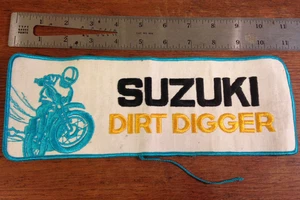Vintage Suzuki Dirt Digger Motorrad Bike Racing Sammler gestickter Aufnäher - Bild 1 von 3