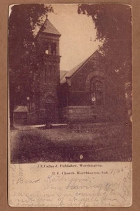 Methodist Church Worthington Indiana JE Callard Verlag 1906 UDB Postkarte - Bild 1 von 2