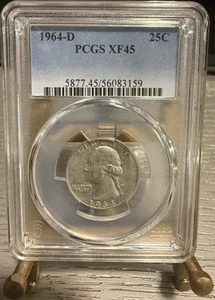 1964-D Washington Quarter-PCGS XF45 - Picture 1 of 2