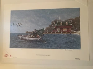 Ben Richmond Rowing Home The Tree 156 of 525 Hand Signed 1990 Lithograph 18x29 - Picture 1 of 13