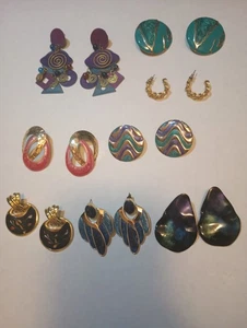 Modeschmuck Konvolut 80er Jahre Motiv: Ohrringe - Bild 1 von 5