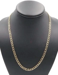 Collar clásico de cadena de eslabones huecos de 5,3 mm de oro amarillo de 10 quilates 21" RCI - 6,97 g - Imagen 1 de 14