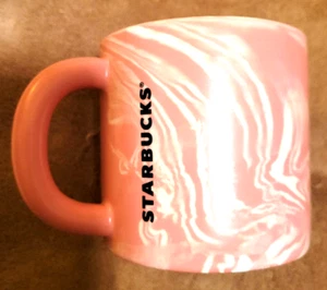 STARBUCKS PINK MARBLE SWIRL COFFEE MUG CERAMIC GREAT VALENTINE GIFT *BRAND NEW* - Picture 1 of 4