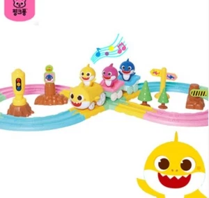 PINKFONG Baby Shark Rail Train Play Toy 3 Baby Shark Figures Baby Kids - Picture 1 of 10
