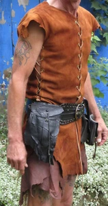 Handgefertigte mittelbraune Hirschleder Tunika L/XL, Elfe, Wald, Wald, Dryade - Bild 1 von 5