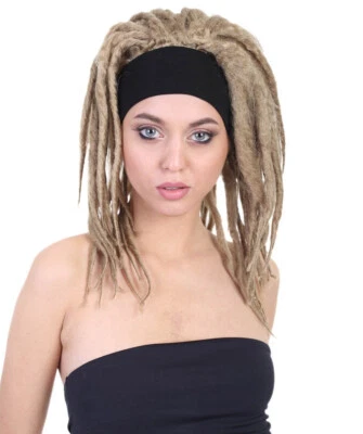 Peluca Dreadlock marrón para mujer - Gorra transpirable premium sin tapa HW-1522 Disfraz A Foto 1 de 4