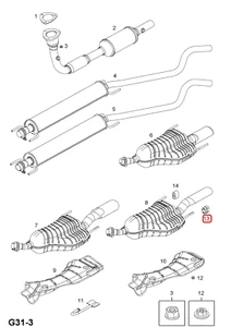Original GM/OPEL 13212368 Dämpfungsring, Aufhängung Auspuffrohr, Hinten Astra H - Bild 1 von 3