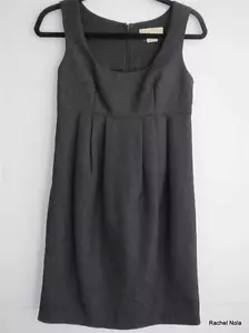 Mini Vestido Michael Kors Talla 0 XS Negro Brillante Texturizado A Rayas Sin Mangas Imperio - Imagen 1 de 7