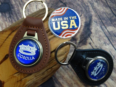 NEW RARE VINTAGE 1970s TOYOTA COROLLA Leather Key Chain Ring Fob NOS - Image 1 of 4
