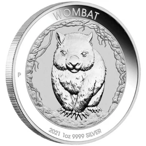 Bullion AUSTRALIA 2021 - $1 AUD - Wombat - 1 uncja srebra 999‰ - Zdjęcie 1 z 2