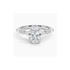 Oval Cut Diamond Engagement Ring | 14K Gold | Elegant Bridal Ring Lab Grown - Picture 1 of 4