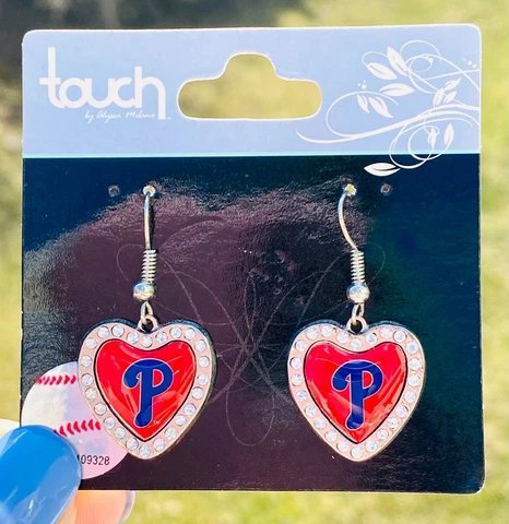 Philadelphia Phillies Crystal Heart Dangle Earrings from Touch by Alyssa Milano Cover