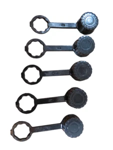 5-Pk REAR VENT CAPS Gasket Tethered Gott Rubbermaid Essence Wedco Briggs Rotopax - Picture 1 of 11