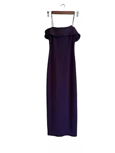 Vintage Maxikleid Größe Small Y2K Abschlussball formell lila Blumen ärmellos Größe 8P - Bild 1 von 5