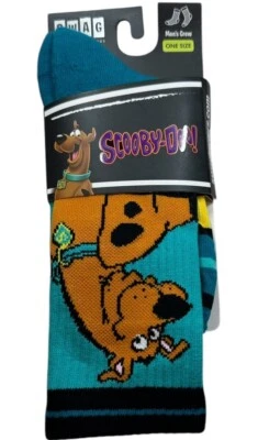 Mens 1-Pair Scooby Doo Crew Socks Athletic Adult Swag One Size - Image 1 of 3