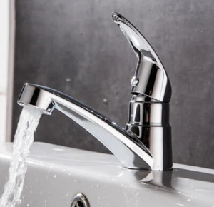 Grifo lavabo lavabo baño individual agua fría cocina grifo lavabo aleación cromada - Imagen 1 de 19