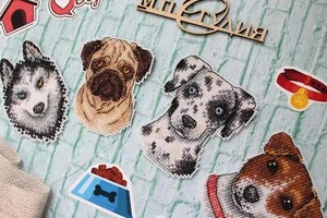 Who Said Woof Magnets SR-409 Plastic Canvas MP Studia Counted Cross Stitch Kit - Picture 1 of 8