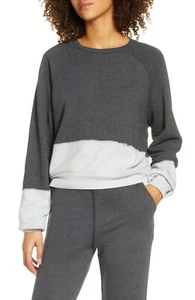 Zella Womens Small Dip Dye Sweatshirt Pullover Grey Forged Cotton Blend $69 1009 - Picture 1 of 9