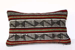 Almohada 20x12, kilimpillow turco, almohada Kilim, funda de almohada hecha a mano, almohada lumbar - Imagen 1 de 13