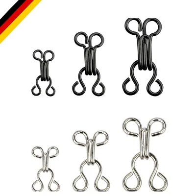 BH-Haken und Augen Verschluss 12 Set, Edelstahl, 3 Größen, langlebig, für Kle... - Bild 1 von 4