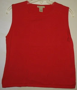 BECHAMEL WOMAN - RED - PLUS 1X - COTTON KNIT SLEEVELESS TOP /SWEATER - Picture 1 of 2