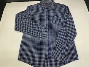 Ben Sherman Mens Long Sleeve Button Up Shirt Blue/Grey Size M #6281 - Picture 1 of 8